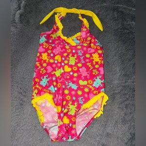 Vibrant Pink Kids Swim One Piece